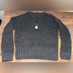 Fashion Nova Charcoal Crochet Sweater